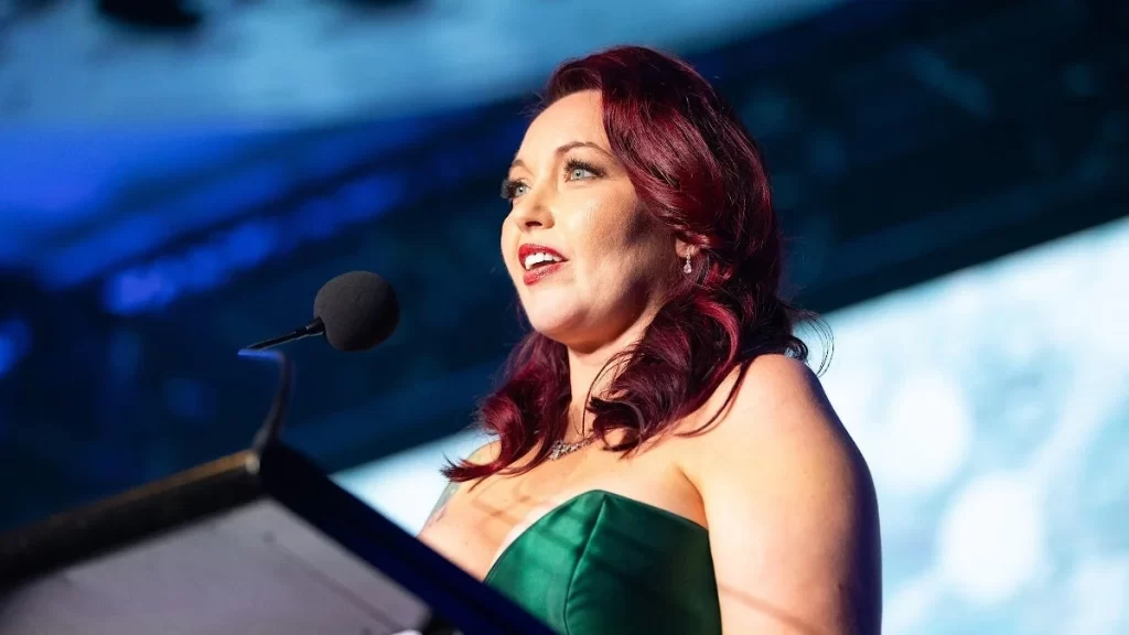 Candice Kiss during her speech